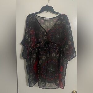 Cost Plus World Market Multicolor Sheer Blouse